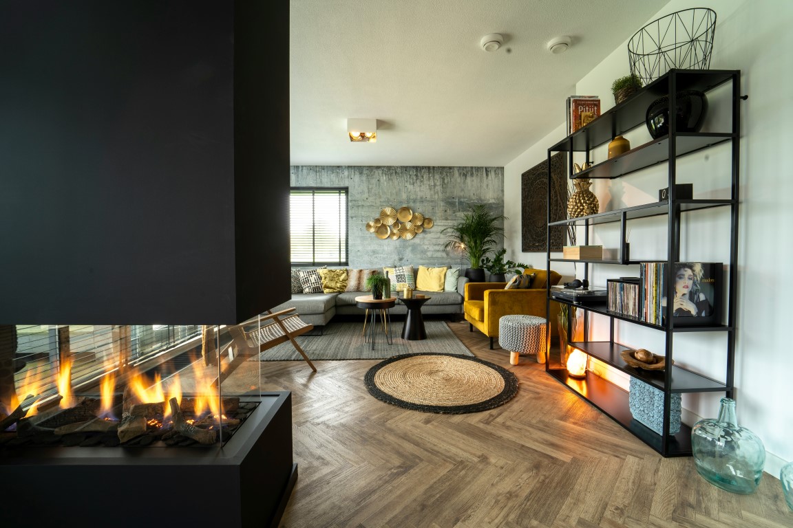 professionally styled mid century living room