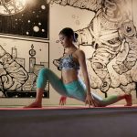 young woman doing her yoga routine