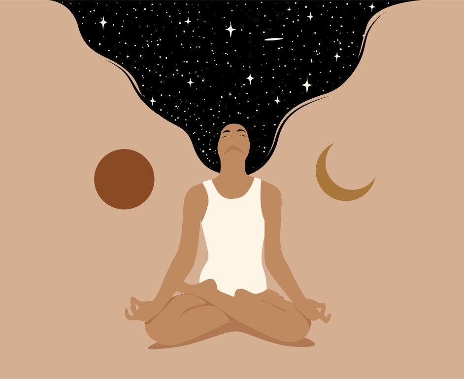 mindfulness meditation pose illustration